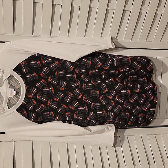 LuLaRoe Randy Patriotic Red White And Blue 4th Of July Shirt Size Large - Picture 2 of 5